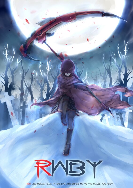 RWBY character in a graveyard