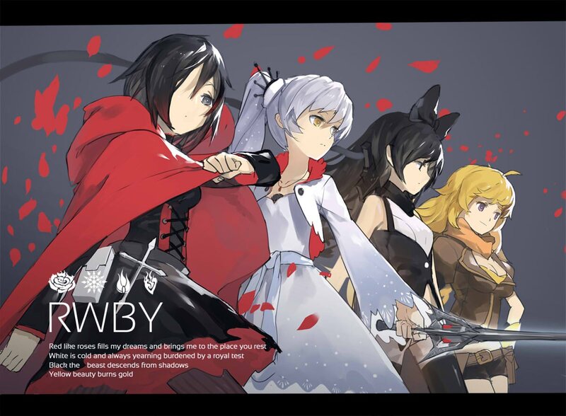 RWBY characters in action