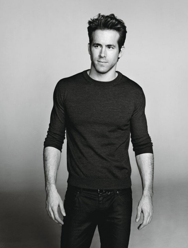 Ryan Reynolds in black sweater