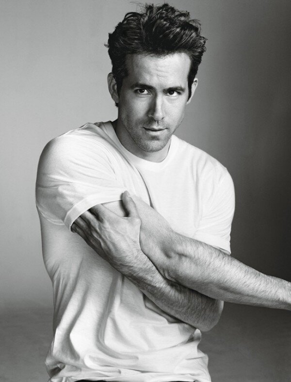 Ryan Reynolds in white t-shirt