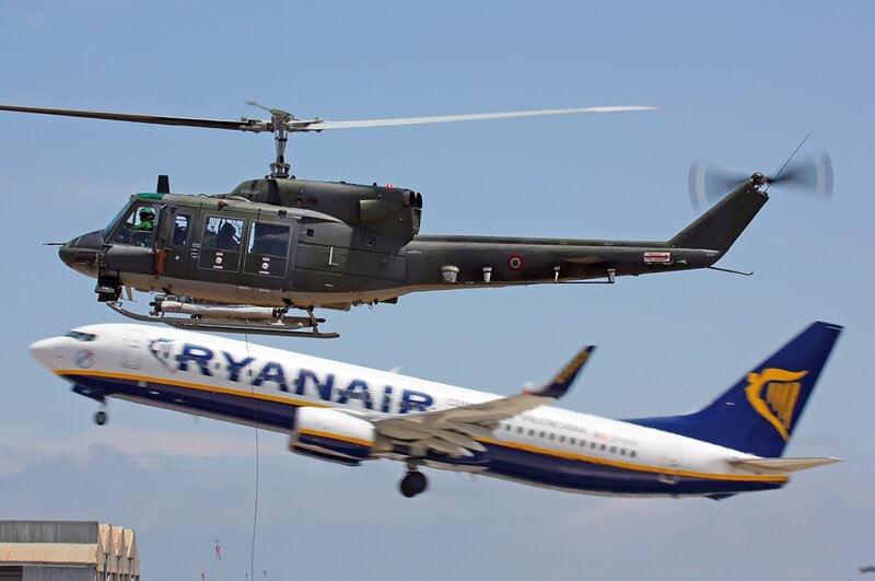 Ryanair Airplane and Helicopter