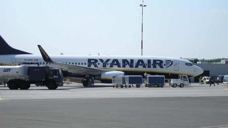 Ryanair airplane at airport