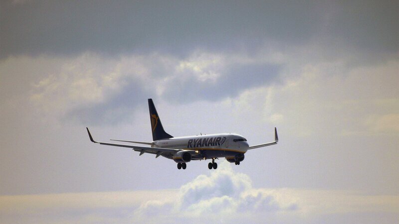 Ryanair plane in flight
