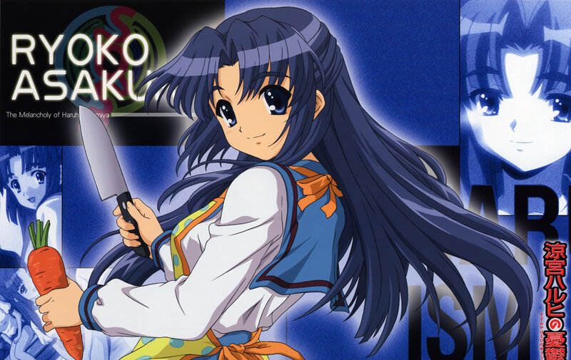 Ryoko Asakura with knife and carrot
