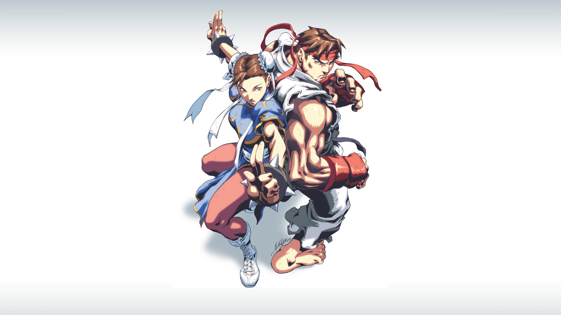 Ryu and Chun-Li in action