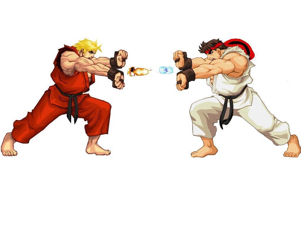 Ryu and Ken fighting