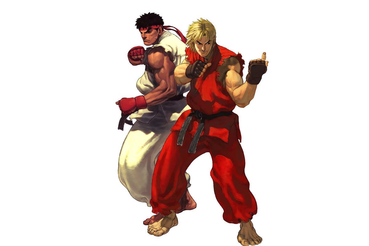 Ryu and Ken fighting stance