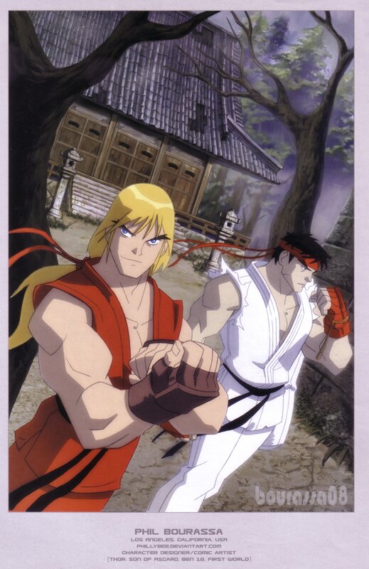 Ryu and Ken in a martial arts stance