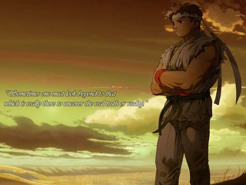 Ryu at sunset with quote