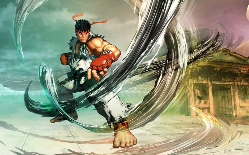 Ryu Performing a Hurricane Kick