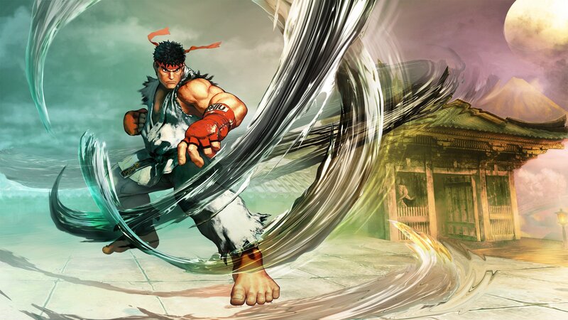 Ryu Performing a Kick — Green