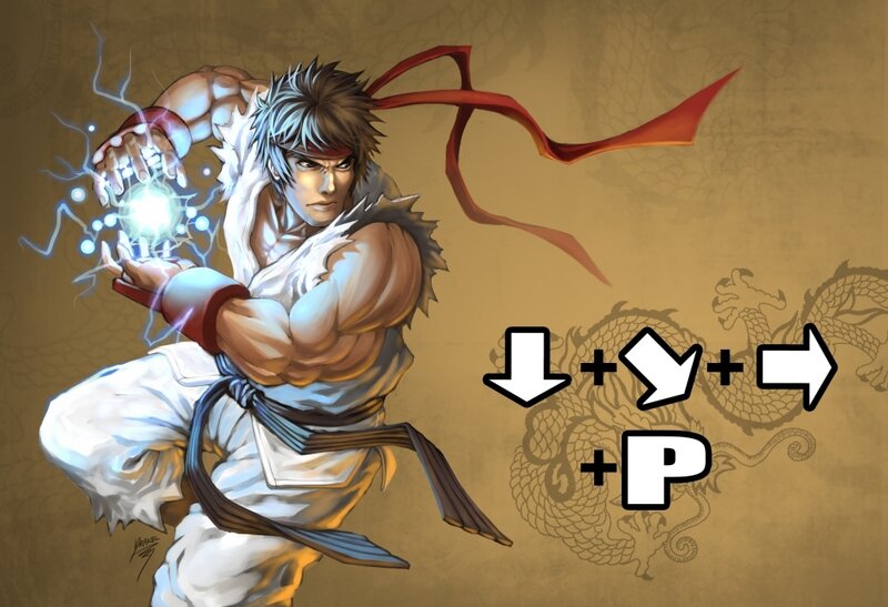 Ryu performing Hadouken