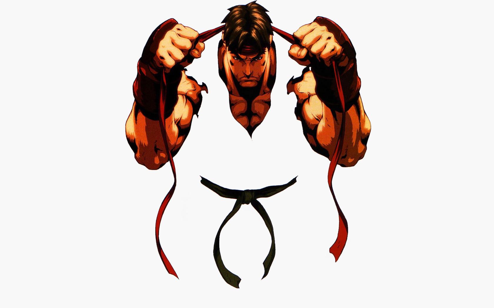 Ryu tearing his gi
