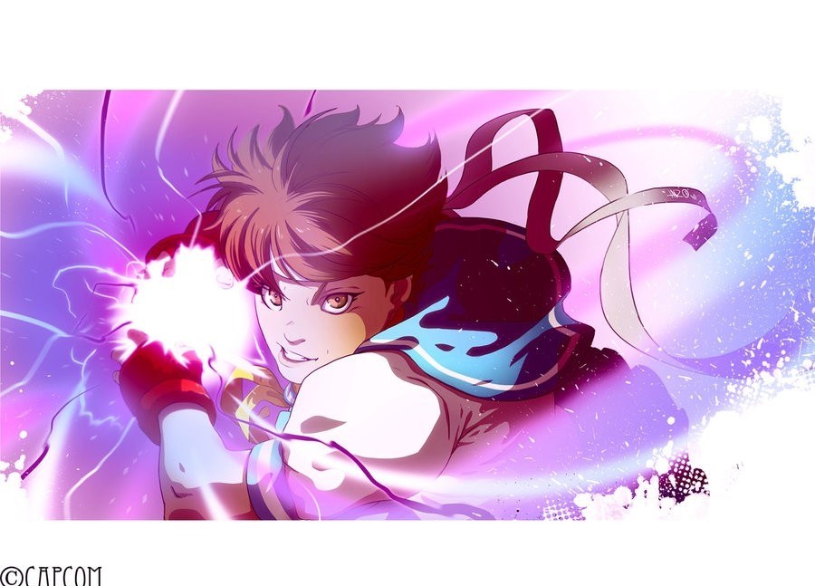 Ryu unleashing a fireball