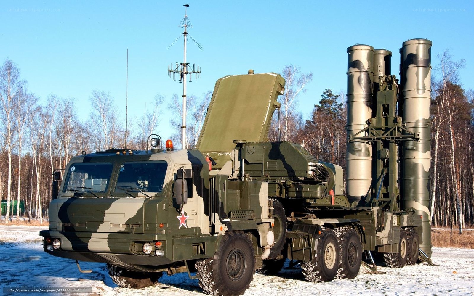 S-400 missile system in winter