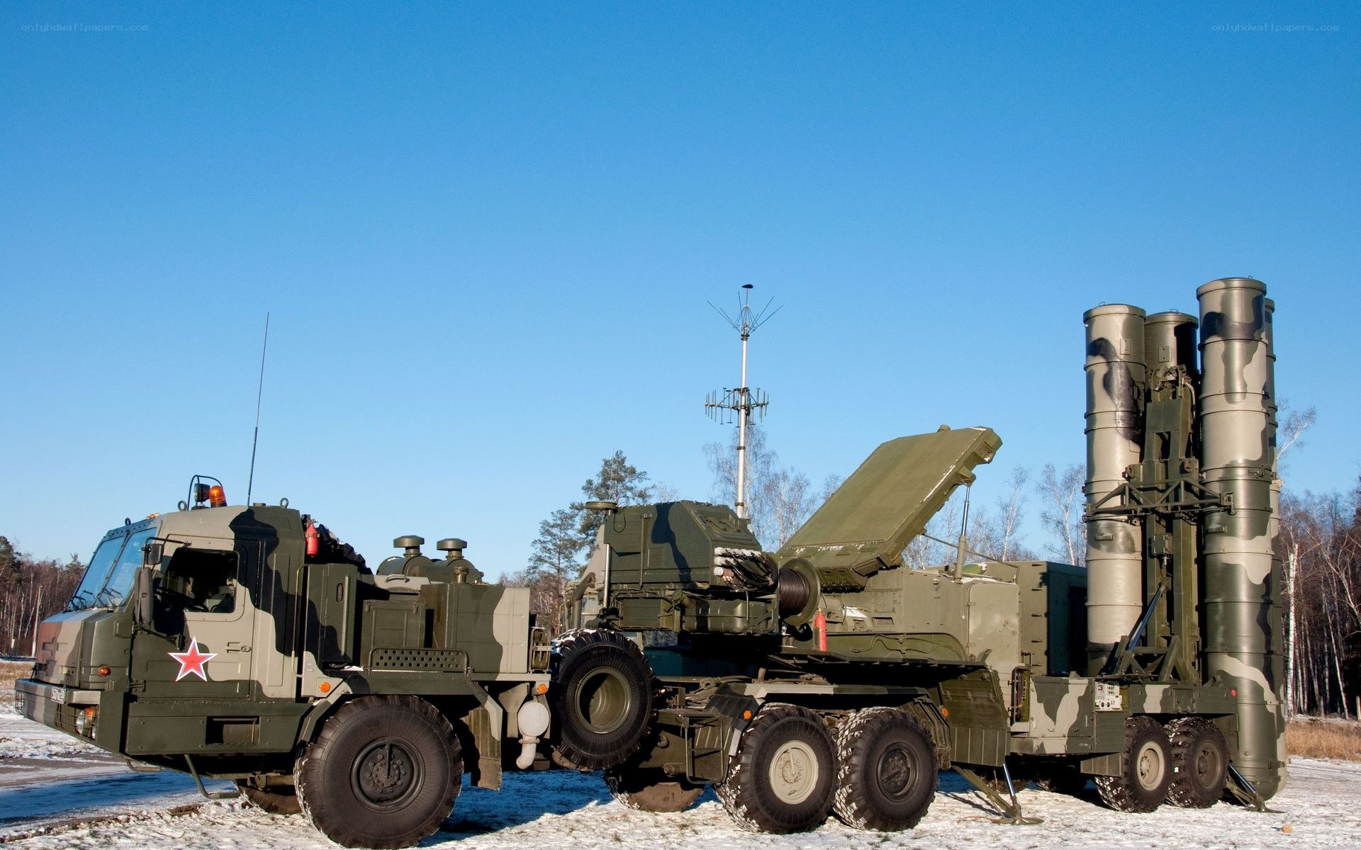 S-400 missile system in winter