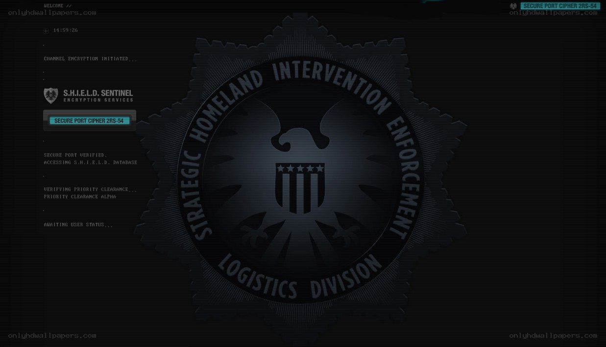 S.H.I.E.L.D. login screen