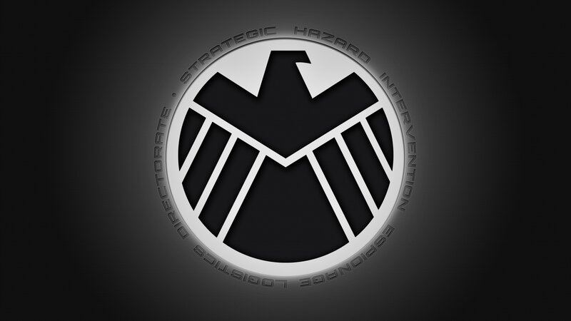 S.H.I.E.L.D. Logo — Black, Serious, Vector Art, Eagle Symbol, Text