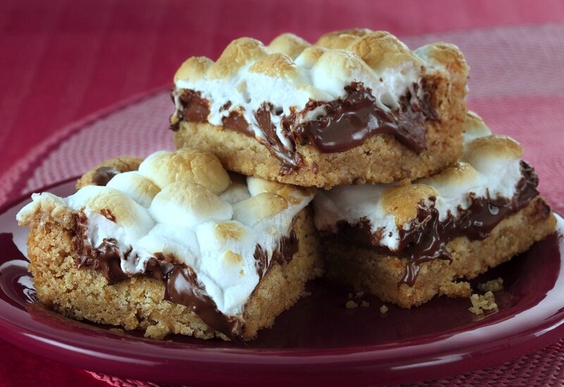 S'mores bars on a plate