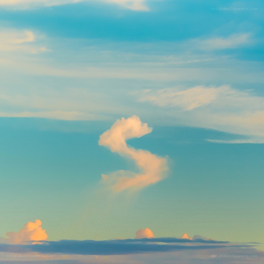 S-shaped cloud in sky