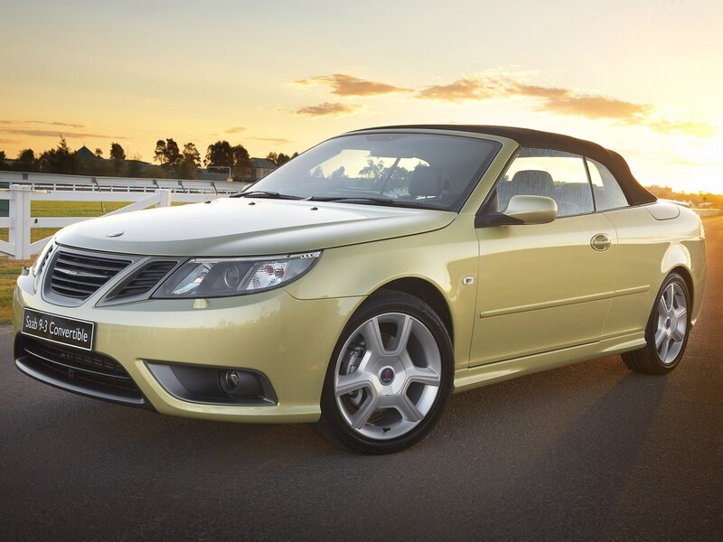 Saab 9-3 Convertible at sunset