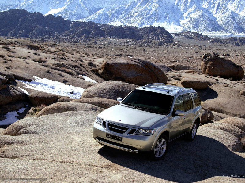 Saab 9-7X in mountain landscape