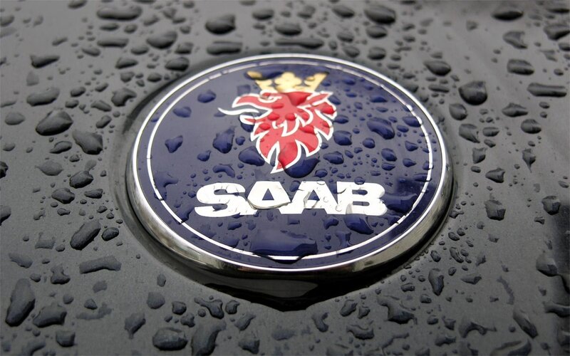 Saab Car Emblem — Black, Damp