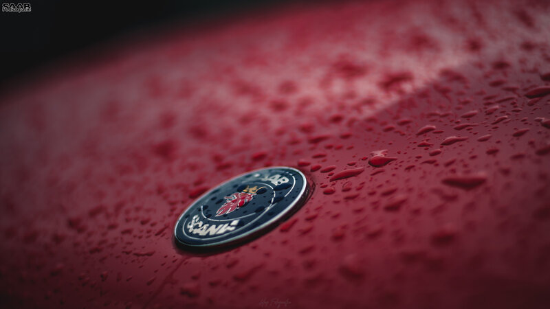 Saab Car Emblem — Red