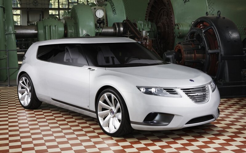 Saab concept car in factory