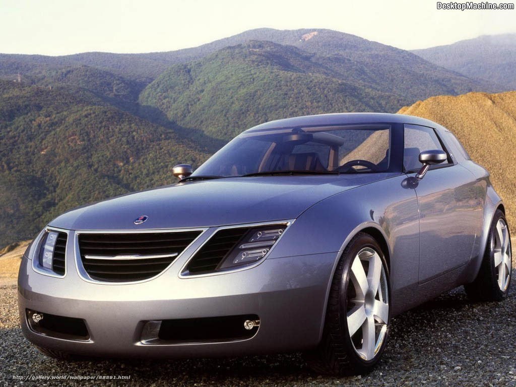 Saab concept car in mountains