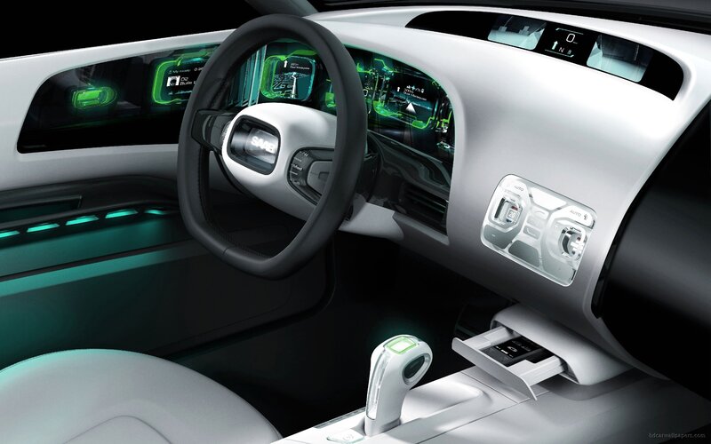 Saab Concept Car Interior — White, Futuristic, 3d Render