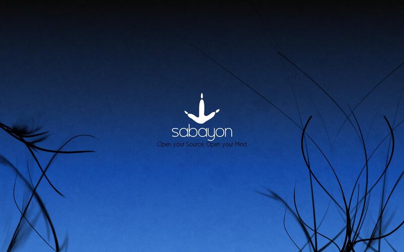 Sabayon Linux logo on blue background