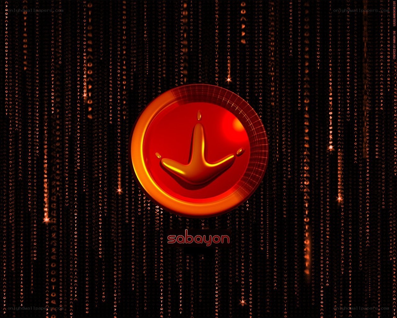 Sabayon Linux logo on digital background