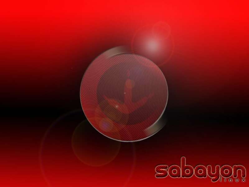 Sabayon Linux logo on red background