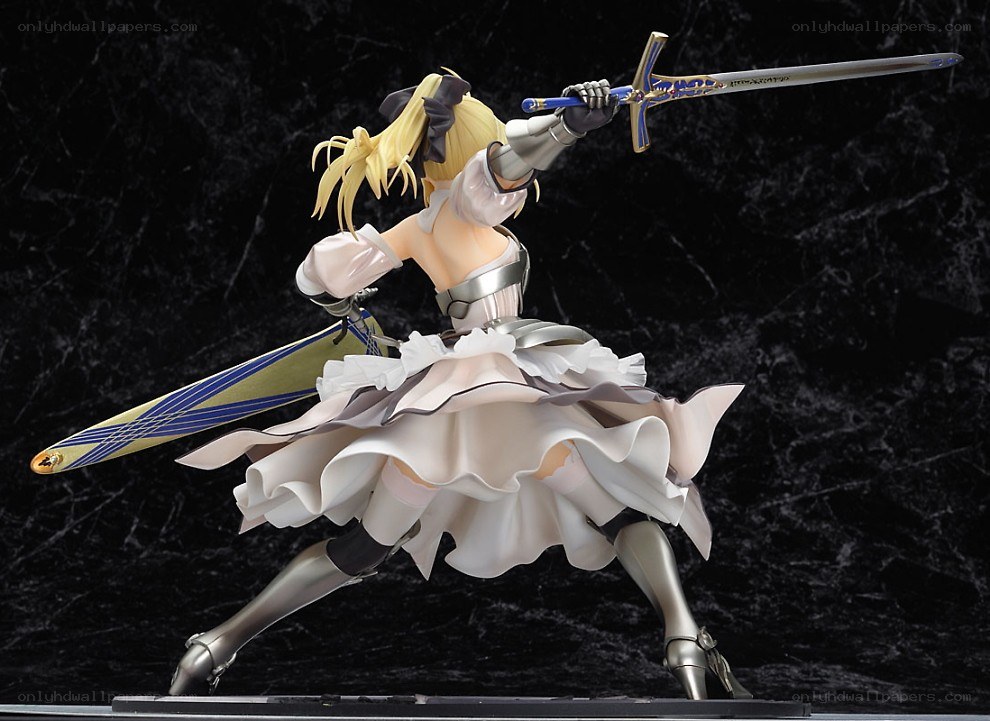 Saber action figure in battle pose