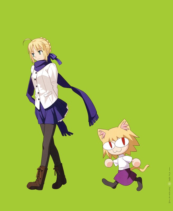 Saber and a cat girl