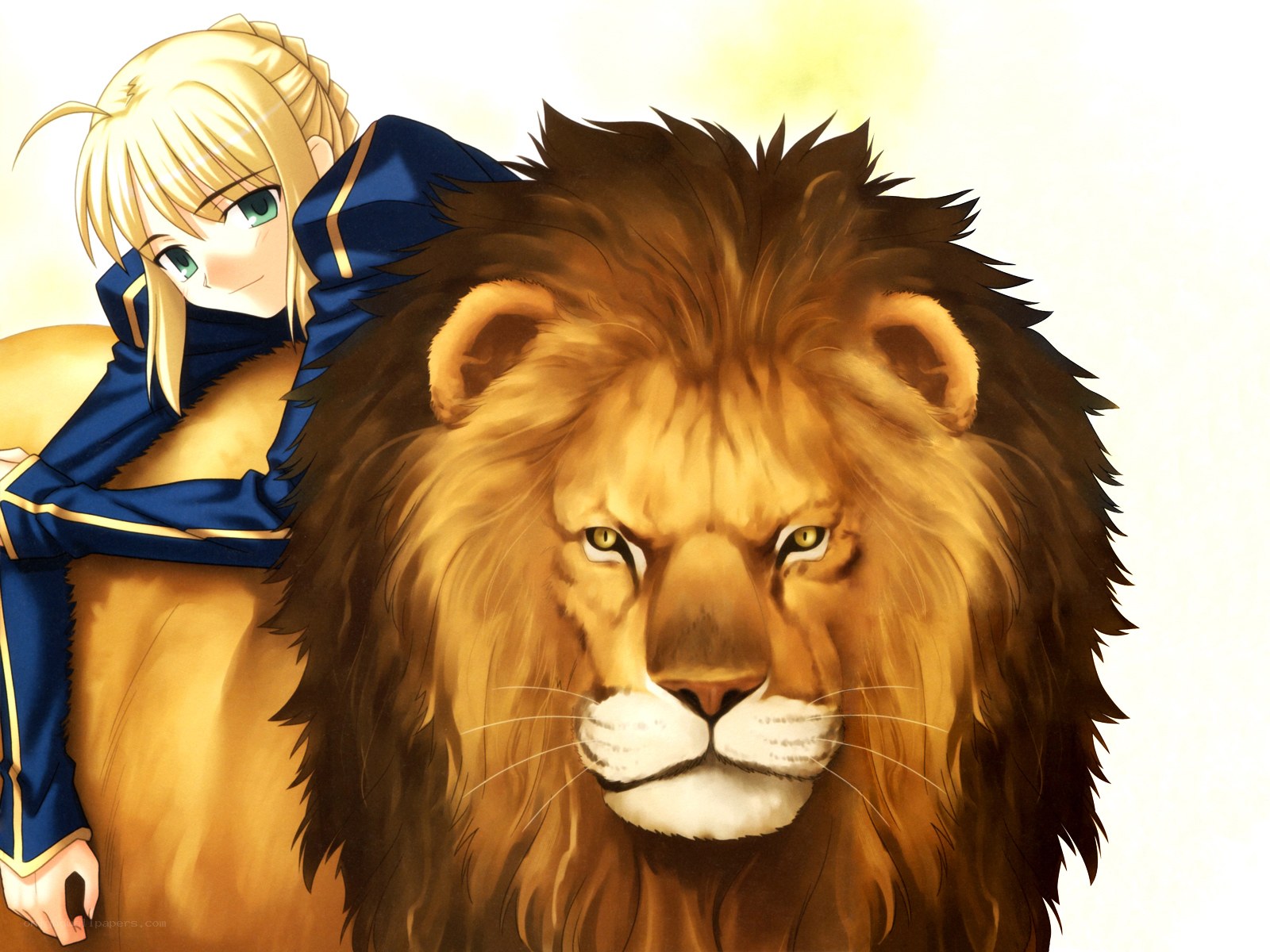 Saber and a lion