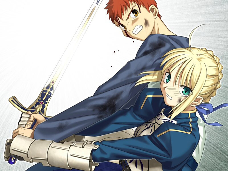 Saber and Archer in battle