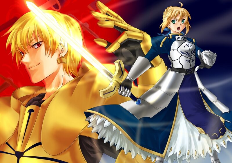 Saber and Lancer in battle