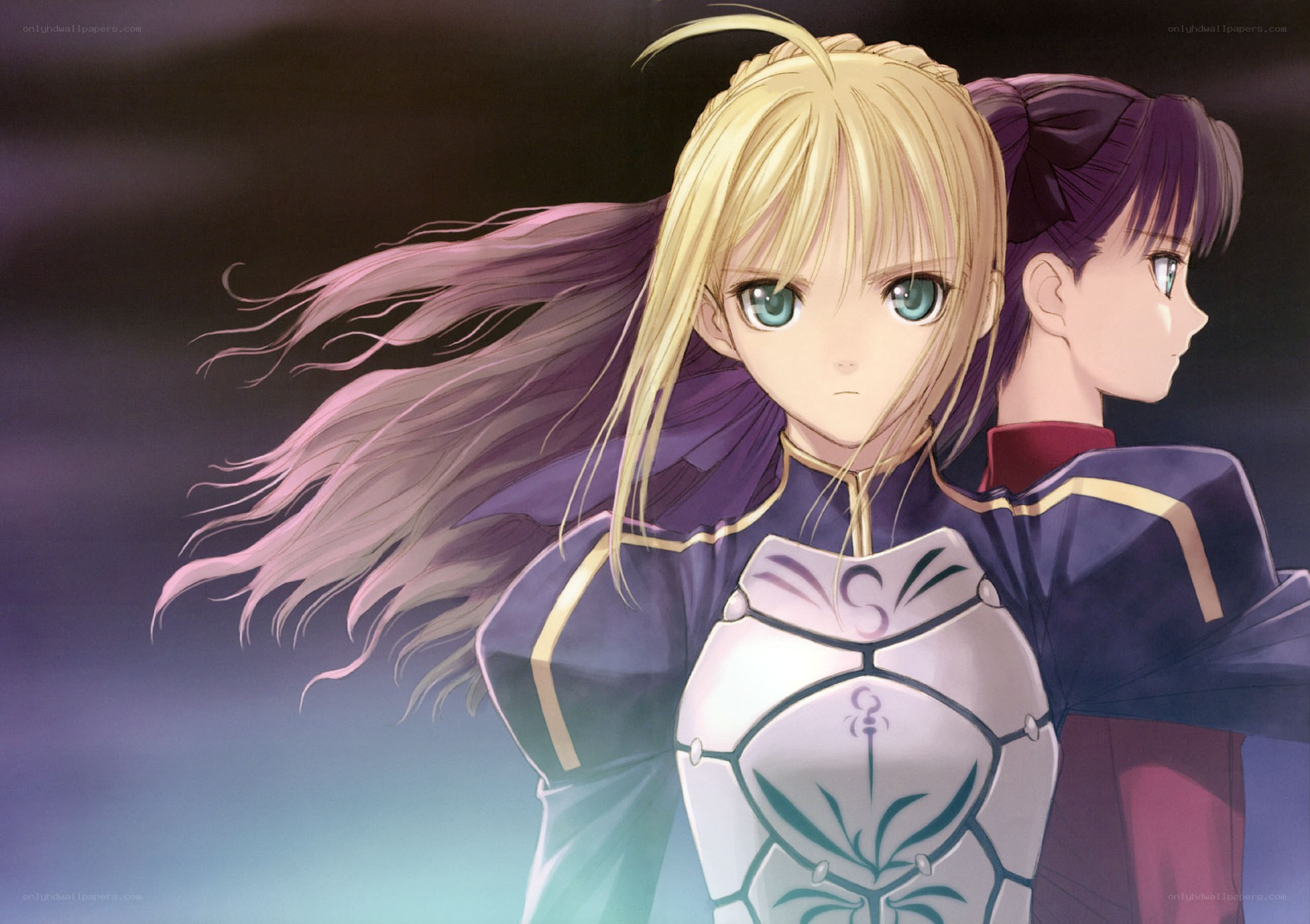 Saber and Rin in armor