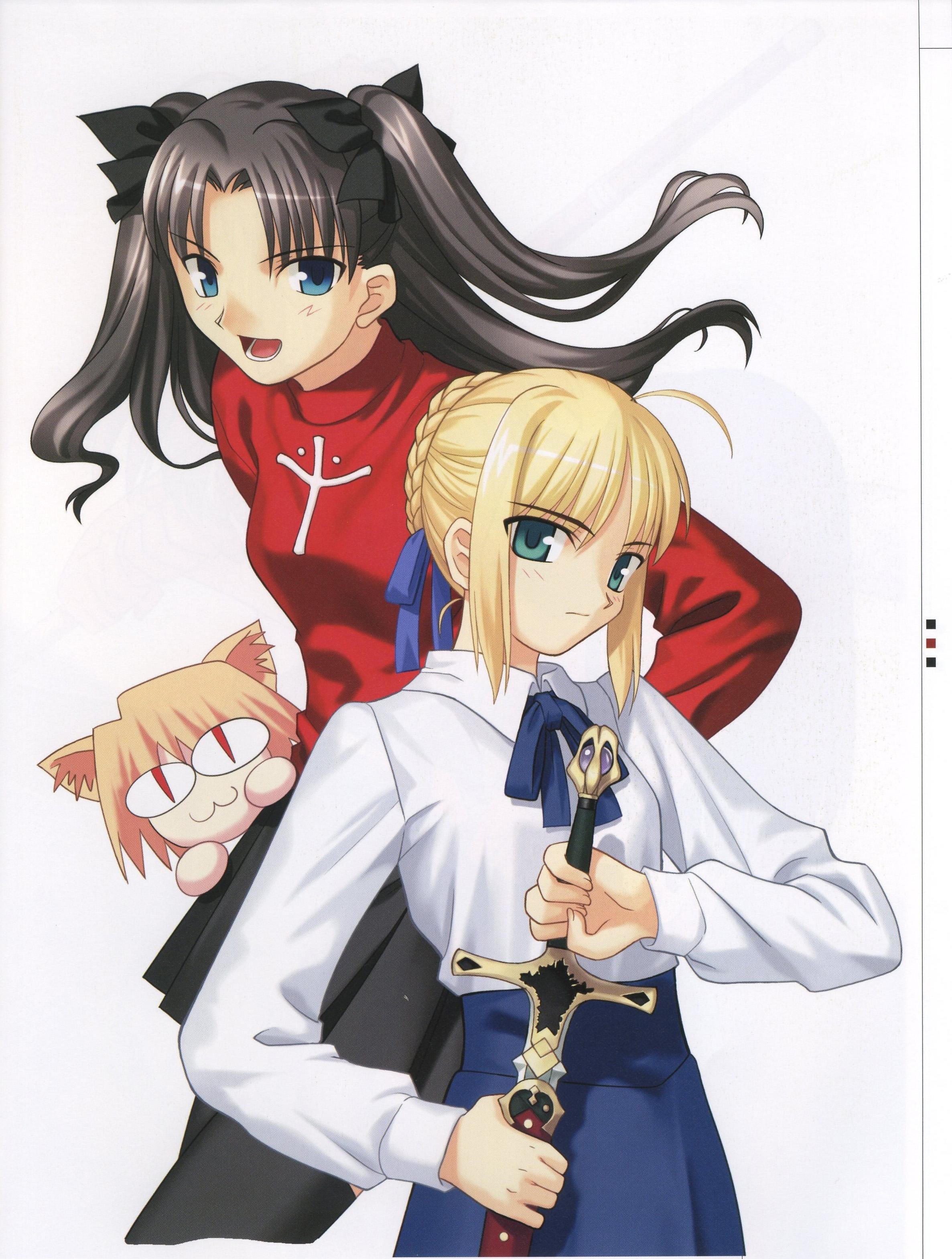 Saber and Rin with a plush