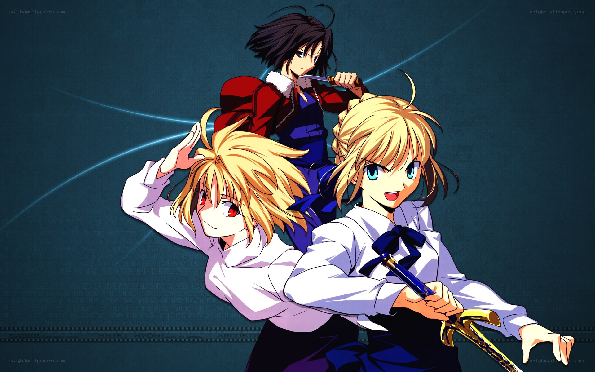 Saber and Shiki in action