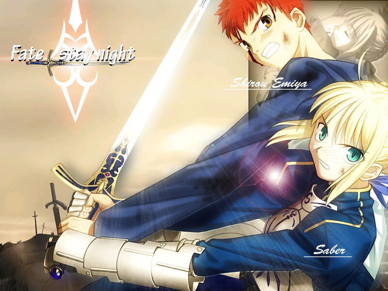 Saber and Shirou in battle