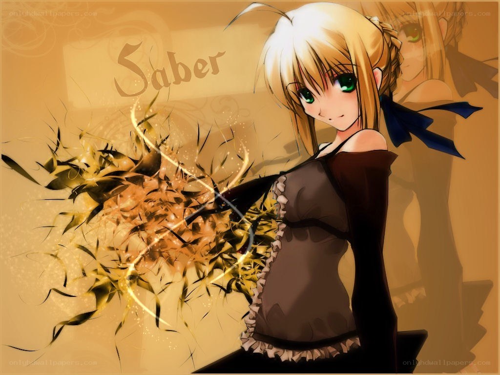 Saber anime character art