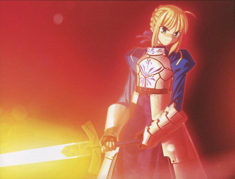 Saber holding a sword