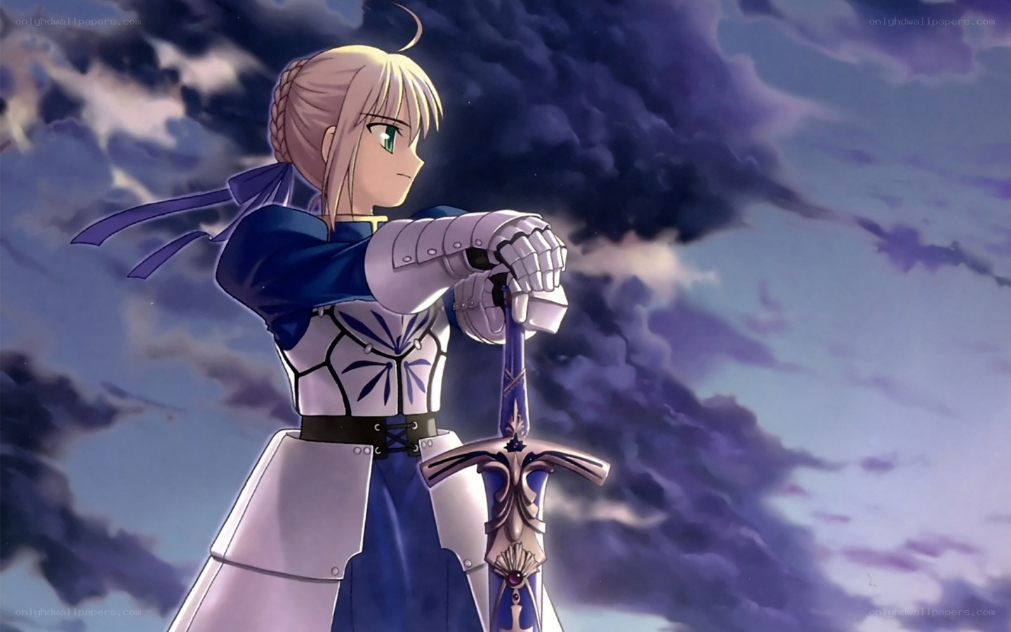 Saber holding Excalibur