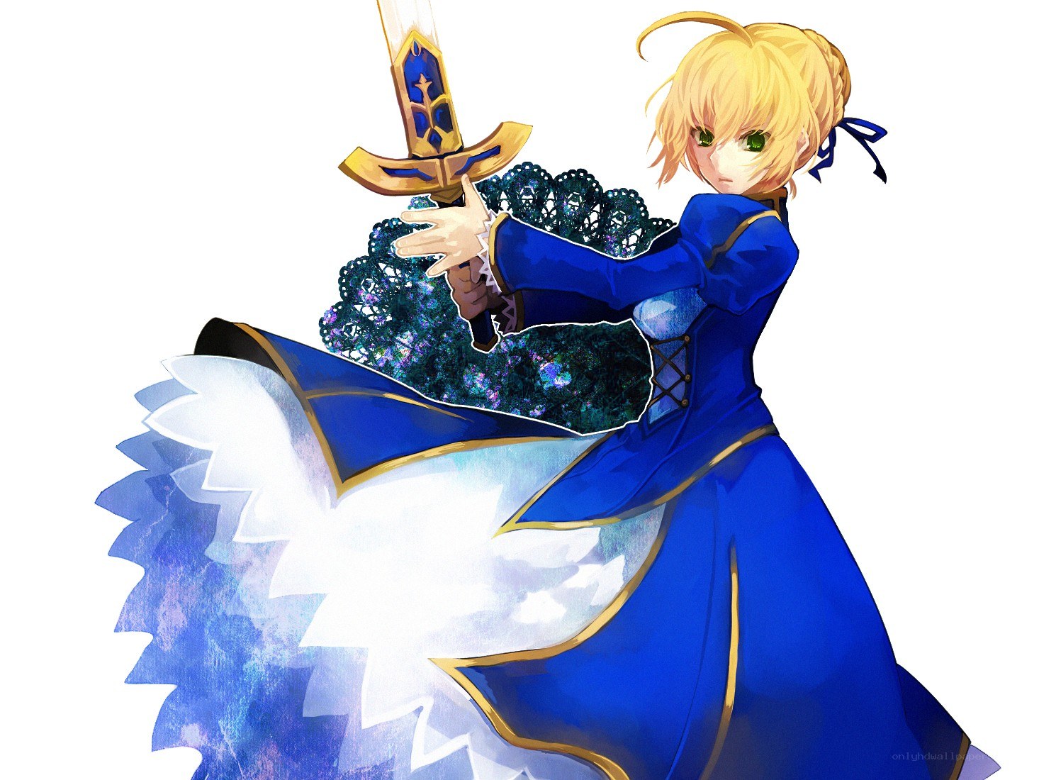 Saber holding Excalibur