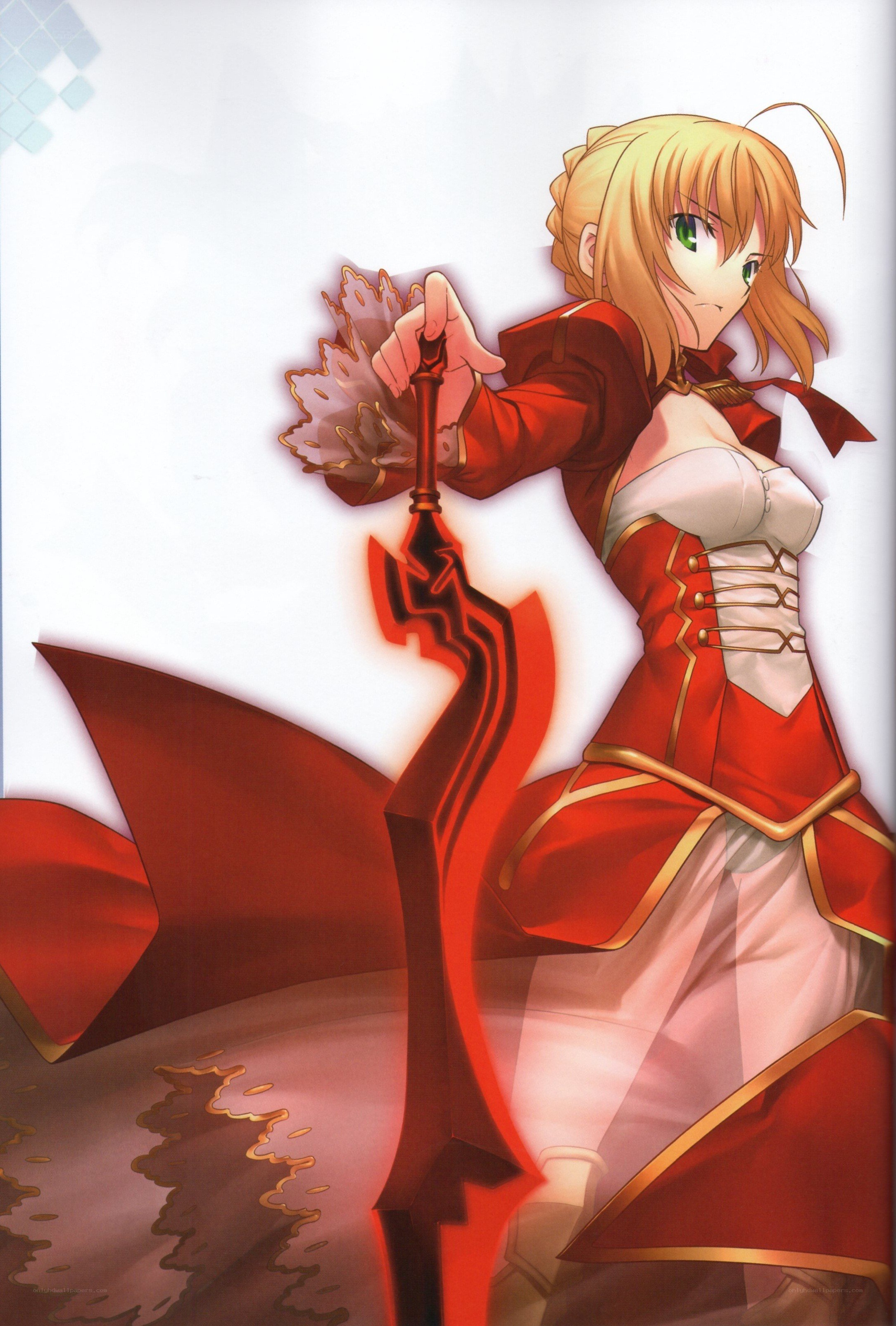 Saber holding Excalibur