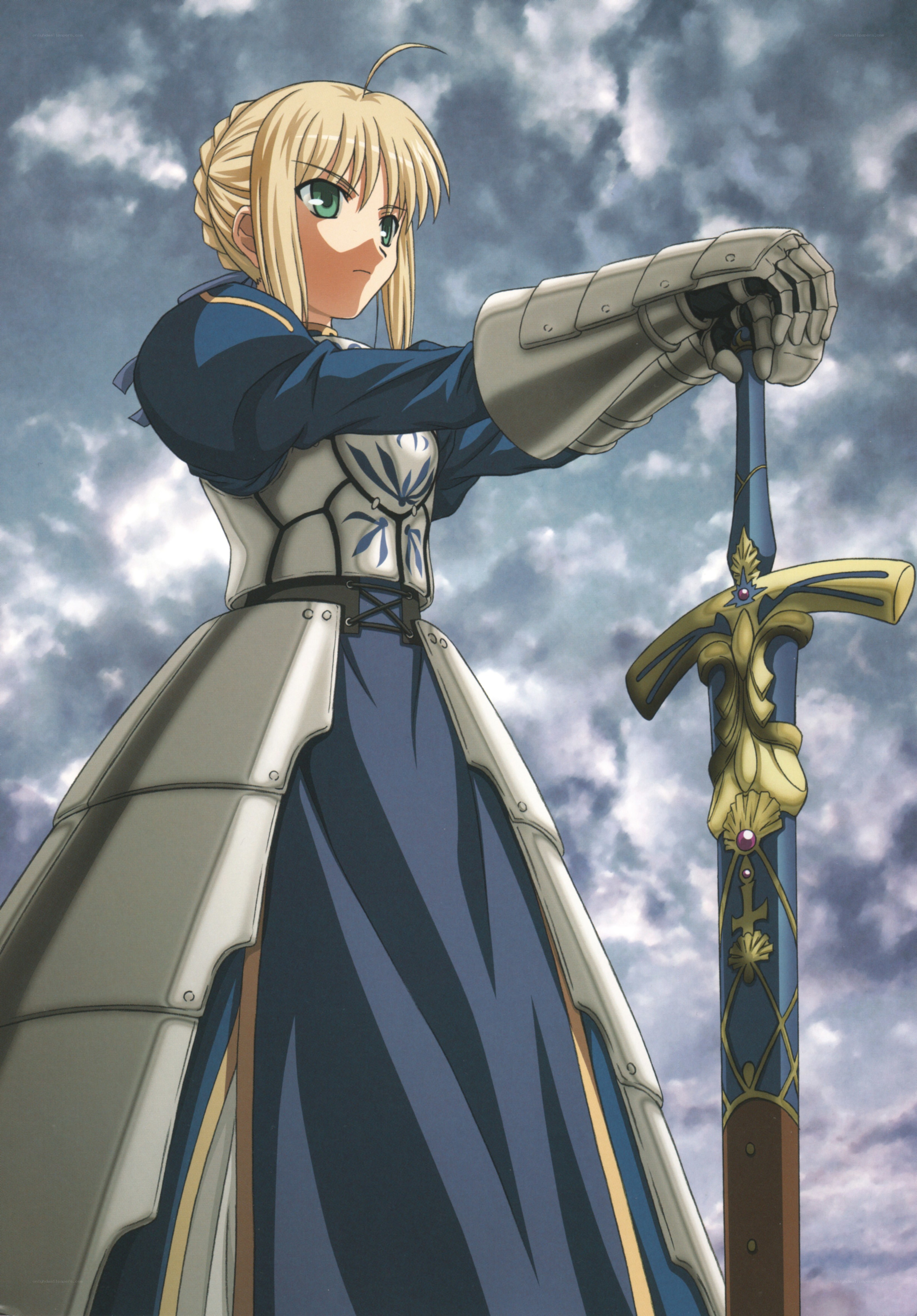 Saber holding Excalibur
