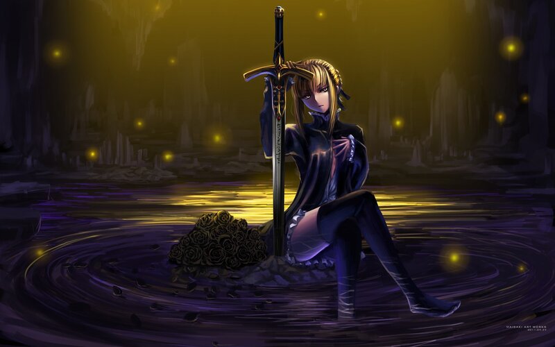 saber in a dark cave